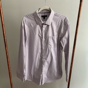 Banana Republic Men's Lavender Checkered Dress Shirt